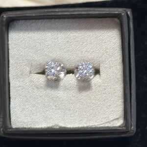 Sterling Silver 1/2 Carat CZ Earrings.